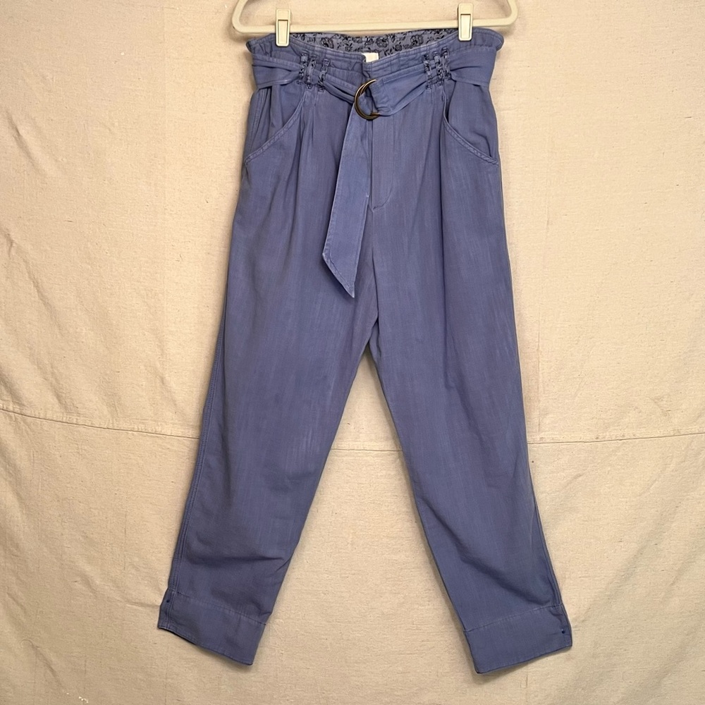 Anthropologie Wide Leg Tapered Cotton Pants